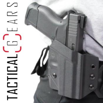 KUNDENFOTO - MIT OPTIONALEM ZUBEHÖR - BLACK TRIDENT® - GLOCK 43 - FAST OWB HOLSTER - "RAVEN"